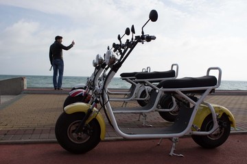 couple on motorcycle