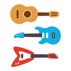 Cartoon guitars set