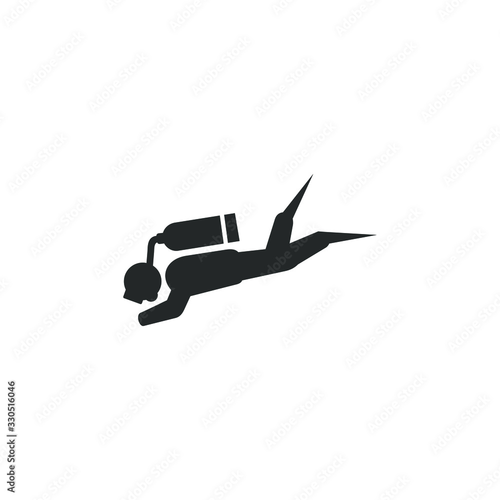Poster diver icon template color editable. diver symbol vector sign isolated on white background illustrati