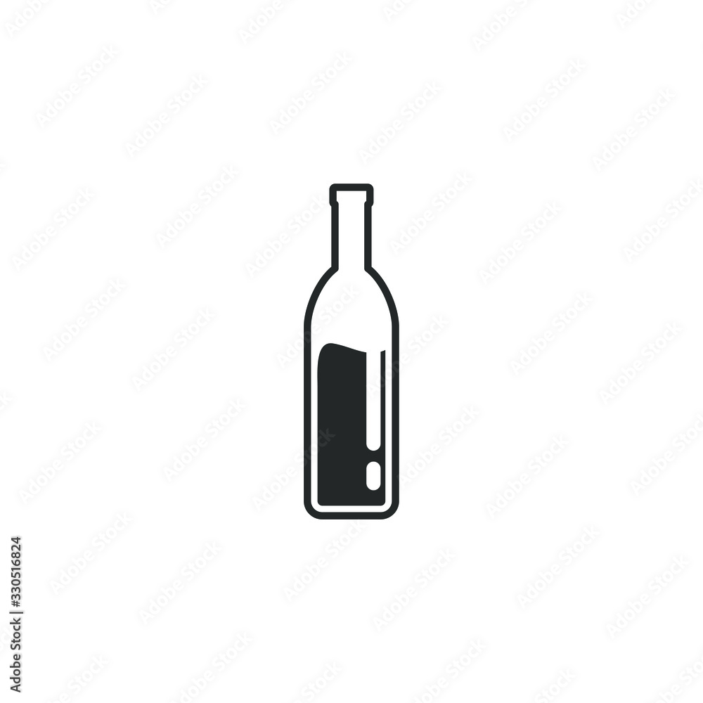 Aufkleber bottle icon template color editable. bottle symbol vector sign isolated on white background illustra