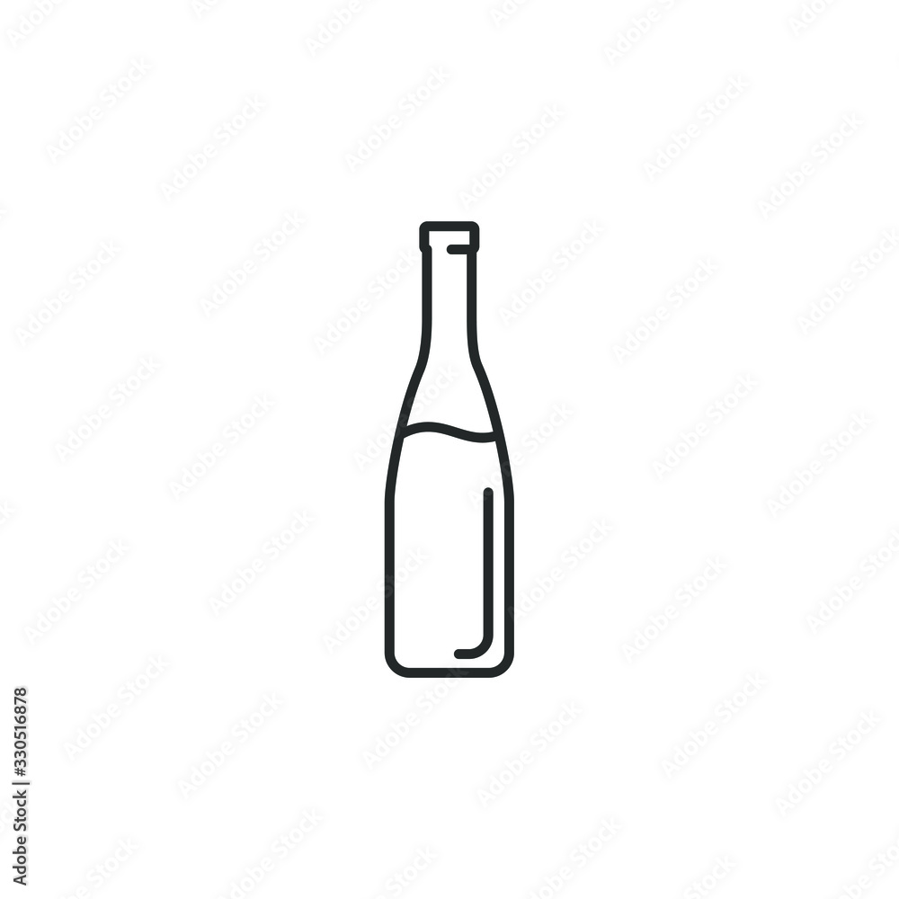 Aufkleber bottle icon template color editable. bottle symbol vector sign isolated on white background illustration for graphic and web design.