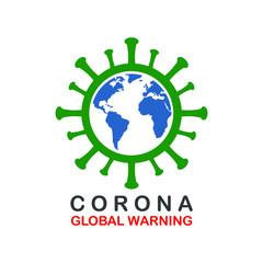 Corona attack world illustration symbol vector