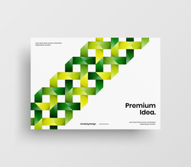 Creative business presentation vector A4 horizontal orientation front page mock up. Modern corporate report cover abstract geometric illustration design layout. Company identity brochure template.