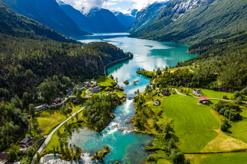 lovatnet lake Beautiful Nature Norway. - 330519094