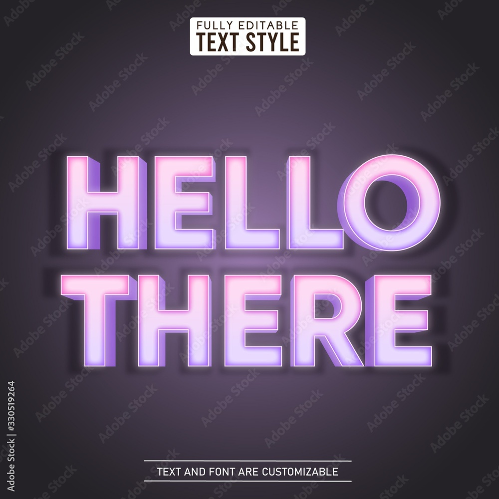 Fototapete hello there light glowing led editable text effect