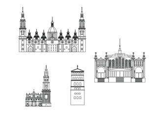 Zaragoza city skyline in Spain