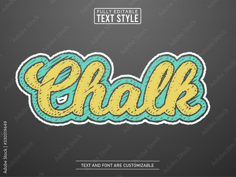 Fototapete colored chalk text font alphabet scribble rough on board text effect