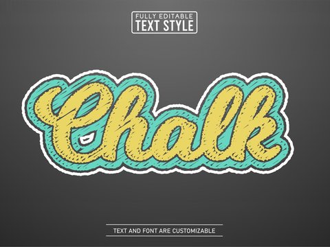 Colored chalk text font alphabet scribble rough on board text effect