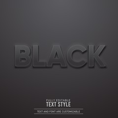 Black clean minimalist simple realistic 3D with shadow text effect