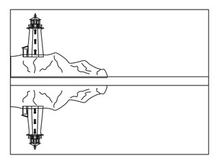 Peggy's Point lighthouse vector in Canada