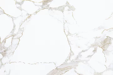 Papier Peint photo Marbre White marble stone texture with golden cracks pattern, close up background.