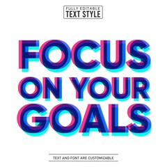 Focus on yoour goals glitch editable text effect