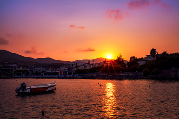 Fototapeta na wymiar Blick auf Strand in Agia Pelagia Kreta