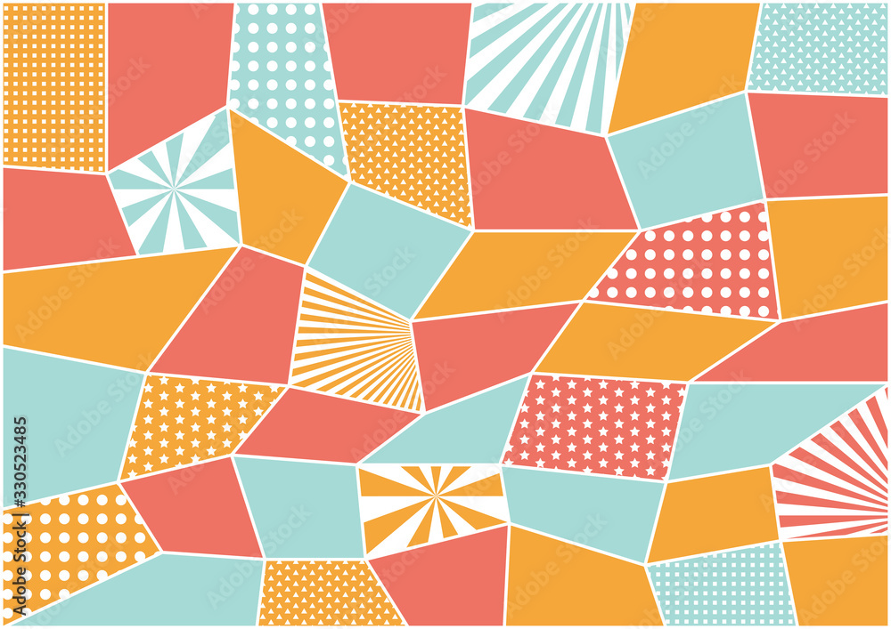 Aufkleber colorful trendy geometric shapes flat elements of a pattern. pop art style texture. modern abstract 
