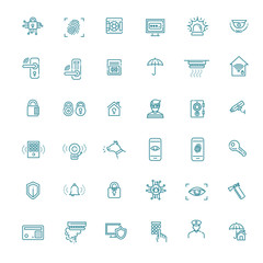 Home Security icons set. Vector line set