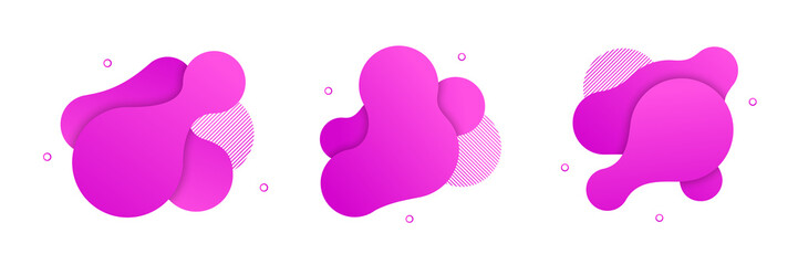 Vector fluid isolated abstract geometric pink gradient shapes for modern website and graphic design on the white background. Concept of dynamic composition and liquid color element.