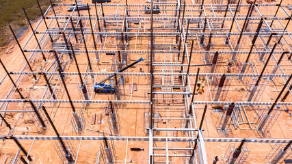 Top view of Construction site