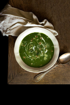 Spinach creamy soup.