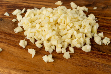Fresh Garlic Parts Isolated on White Background