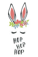 Cute rabbit ears for Happy Easter Day