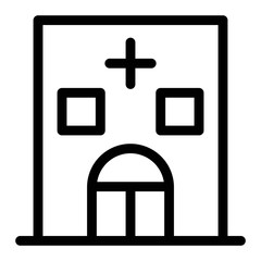 Hospital icon. Clinic building, healthcare, medical symbols.