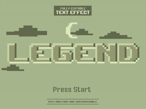 1 Bit Pixel Art Game Monochrome Text Effect