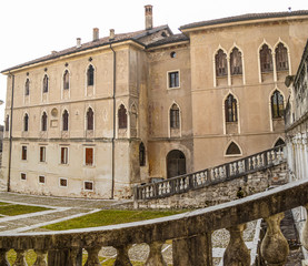 Obraz premium View on an ancient palace in the city of Feltre, province of Belluno, Veneto - Italy