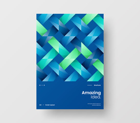 Amazing business presentation vector A4 vertical orientation front page mock up. Modern corporate report cover abstract geometric illustration design layout. Company identity brochure template.