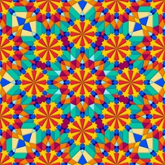 Kaleidoscope multicolor geometric seamless pattern