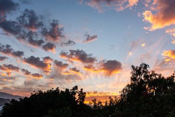 sunset in the mountains