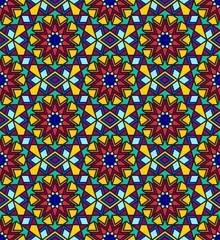 Stained glass multicolor seamless pattern