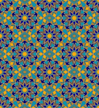 Mosaic seamless pattern with arabic geometric ornament