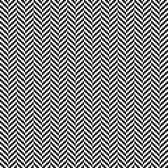 Black and white herringbone tweed seamless pattern