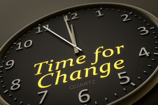 time for change modern black clock style