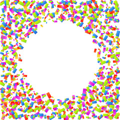 Abstract background with falling colorful confetti isolated on a white background. Vector illustration.