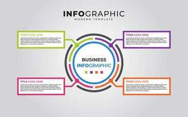 Infographic template with steps concept