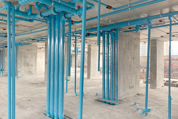 A sanitary system work in construction site