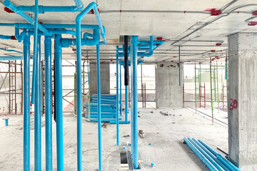 A sanitary system work in construction site