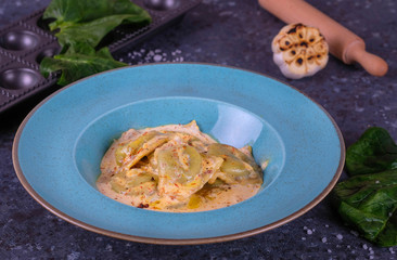 ravioli with spinach