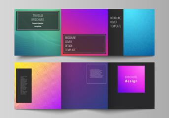 The minimal vector editable layout of square format covers design templates for trifold brochure, flyer, magazine. Abstract geometric pattern with colorful gradient business background.