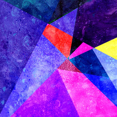 Watercolor unusually color abstract geometric super background