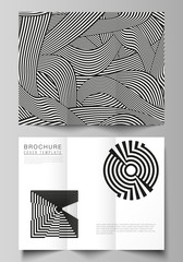 The minimal vector illustration layouts. Modern creative covers design templates for trifold brochure or flyer. Trendy geometric abstract background in minimalistic flat style with dynamic composition