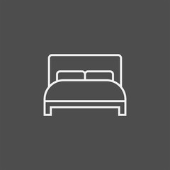 Bed flat vector icon. Hotel flat vector icon. Accommodation flat vector icon