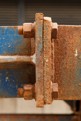 Rusty Steel Beams Connected with Bolts