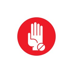 Signs prohibited flat vector design. Stop signs flat vector icons set