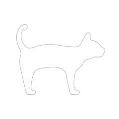 Animal background with cute draw a cat. Vector illustration