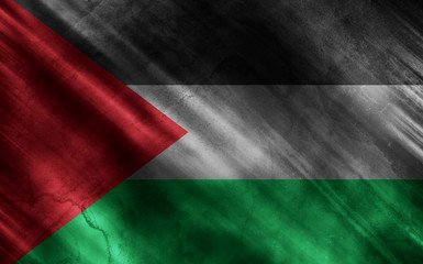 Palestine flag on old and ruined fabric