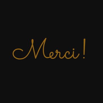 Merci. Thank you translation in french. Vector illustration