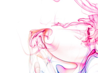 Colored smoke on white background