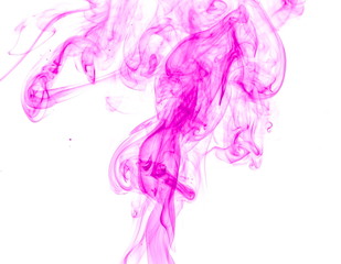 Purple smoke on white background